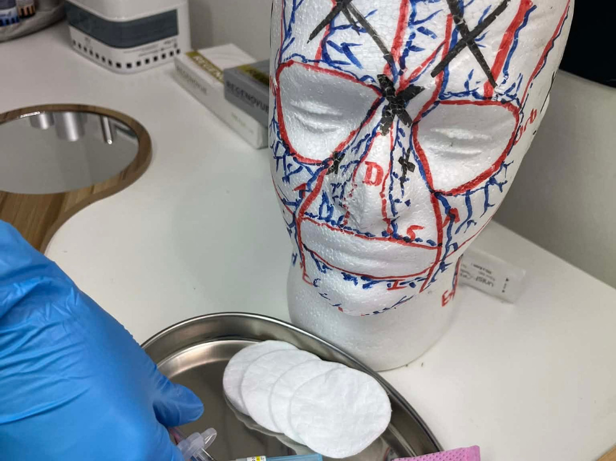Facial anatomy mapping at Platinum Training Academy, Southampton